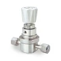 Emerson Tescom 74-3800 Threadless Pressure Regulator, Made with durable Stainless Steel, Vespel (3500 psig / 241 bar Inlet), PCTFE (600, 100 psig / 41.4, 6.9 bar Inlet), Teflon, PFA (600 psig / 41.4 bar Inlet)